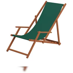 Erst-Holz Deckchair grün Liegestuhl klappbare Sonnenliege Gartenliege Holz Strandstuhl Gartenmöbel 10-304 KH