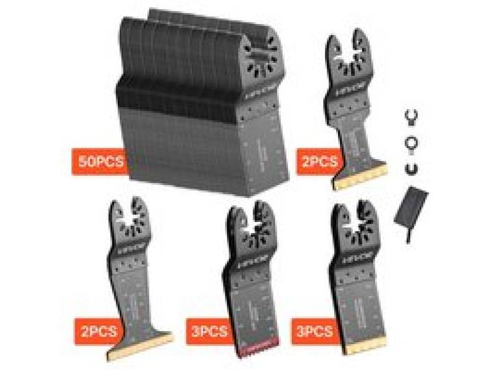 VEVOR Lame Scie Oscillante Lot de 60 de 5 Types Lame Outil Multifonction, pour Outil Oscillant, Bois, Plastique, Métal Tendre, Universelle Compatible avec Dewalt, Ryobi, Milwaukee, Bosch, Craftsman