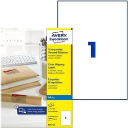Avery Zweckform Transparente Versand-Etiketten »J8567-25« DIN A4 Inkjet transparent
