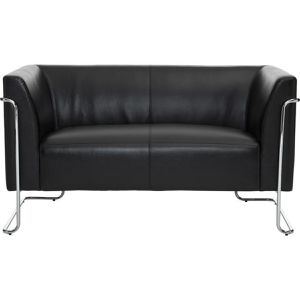 hJh-OFFICE Sofa CURACAO, 713340, 2-Sitzer, Kunstleder, schwarz