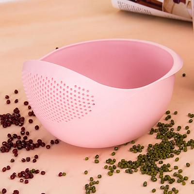 Multisell Products Hub Multifunctional Colander Rice Bowl Drain Basket With Handle Kitchen Organizer For Fruits, Vegetables & Grains pink