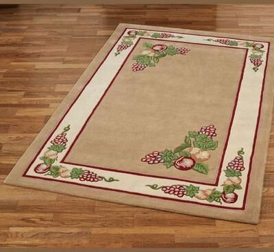 Touch of Class "Fruitful Rectangle Rug Almond, 5' x 7'9"", Almond"