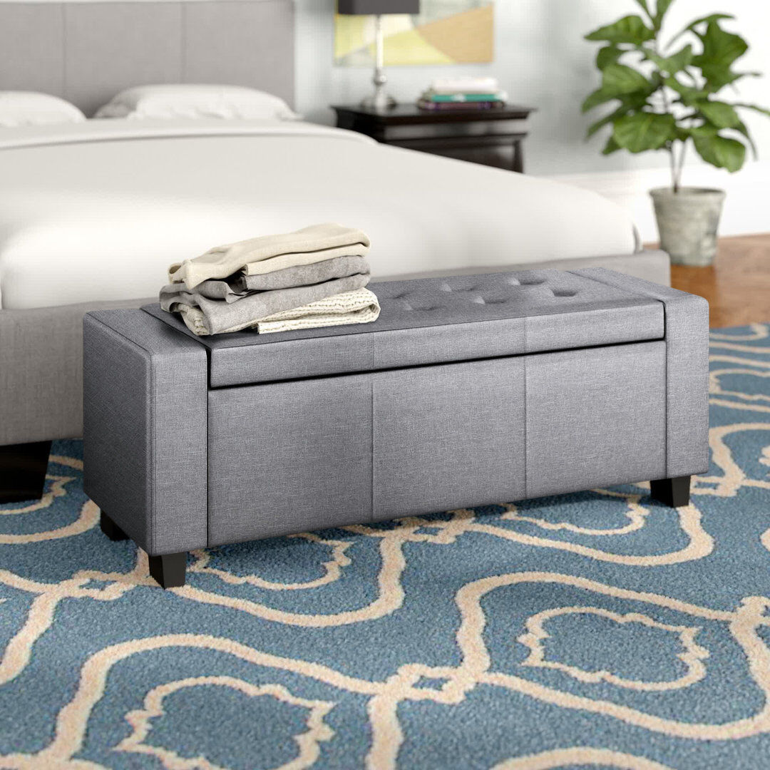 Three Posts Ashley Storage Bench Light Grey 39cm H X 104cm W X 39cm D