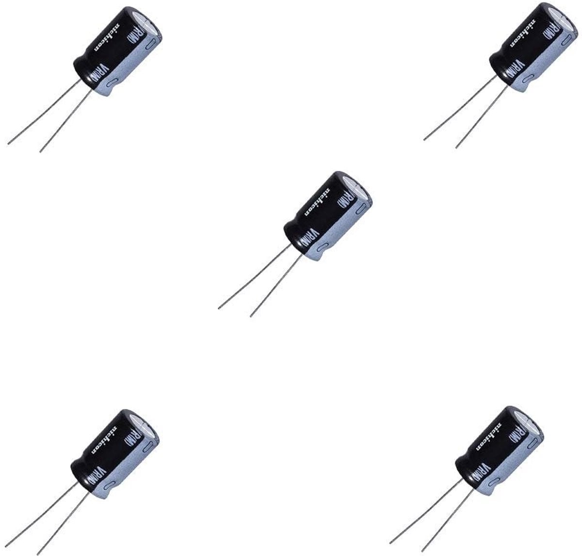 Set van 5 Elektrolytische Condensatoren 2200uF 63V voor Elektronische Toepassingen