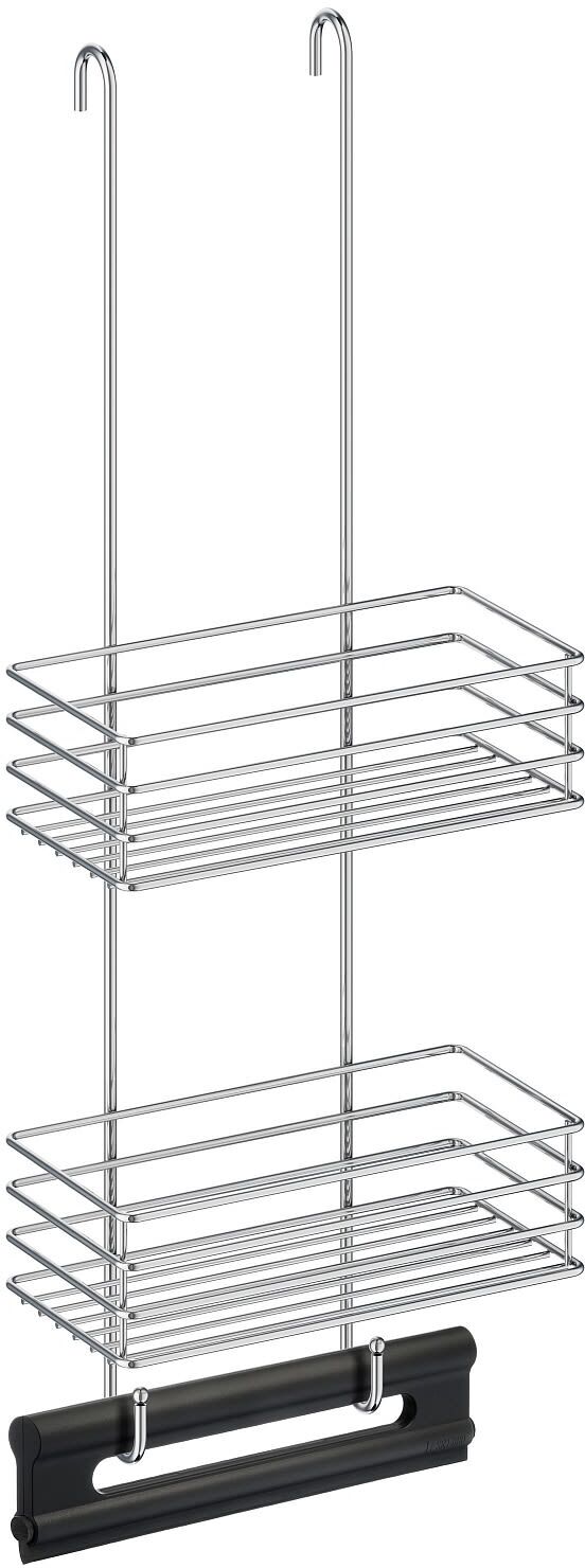 Smedbo Sideline Duschkorbset mit Abzieher schwarz, Accessoires, B1245B, chrom