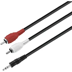 1,5m Audiokabel 2x Cinch 3,5mm Klinkenstecker Stereo