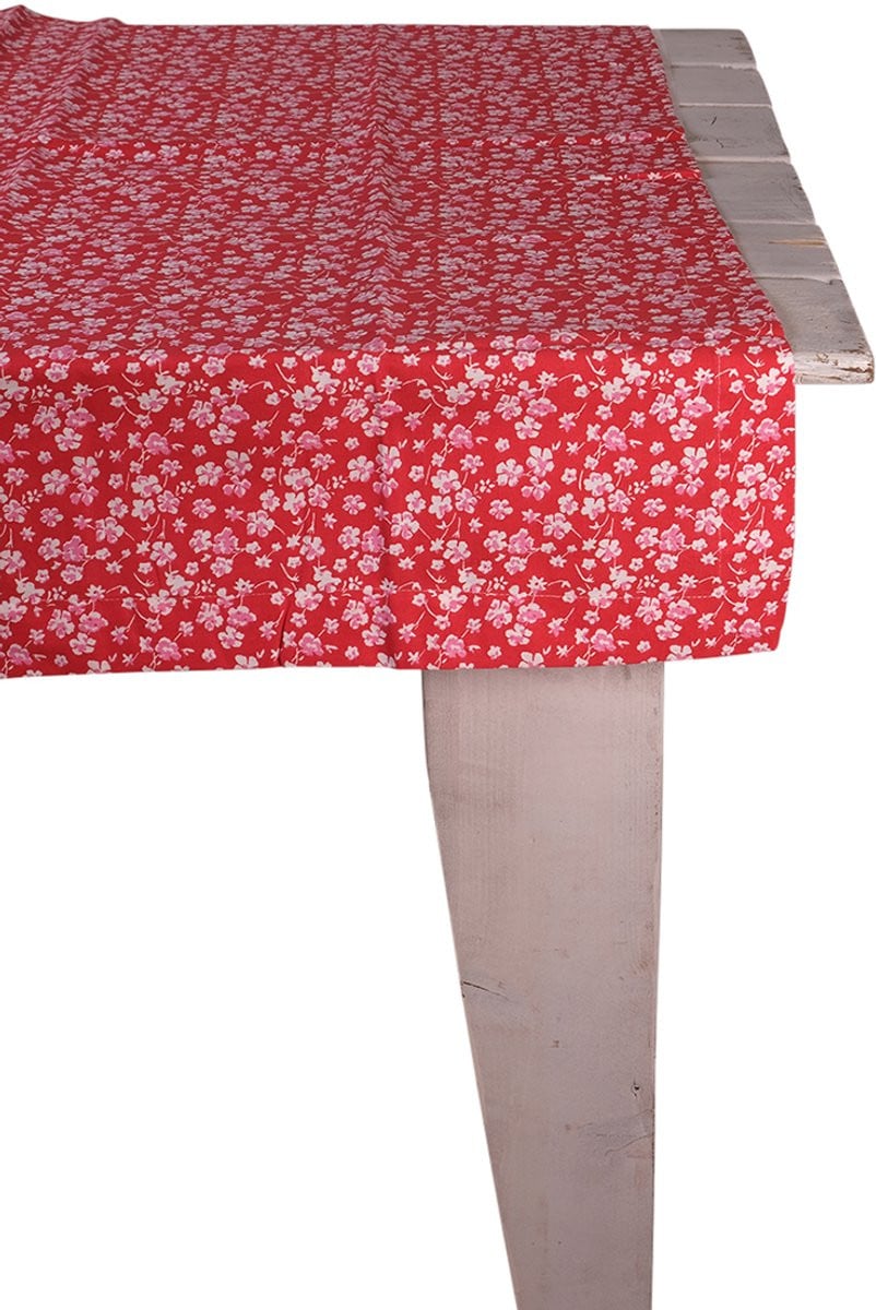 Nina Tafelkleed Textiel Rouge Wit 100 x 100 cm