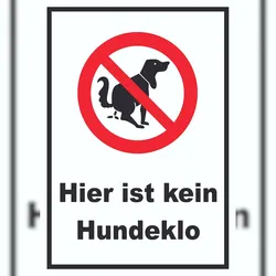 HB-Druck Hier ist kein Hundeklo Schild Hundehaufen  A4 Rückseite selbstklebend