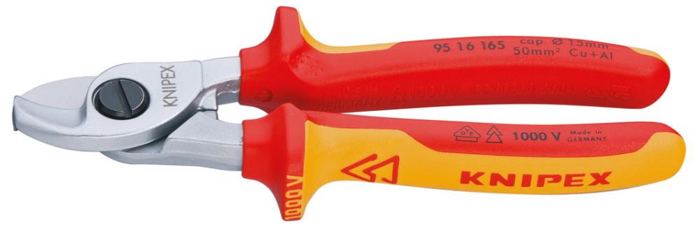 KNIPEX Kabelschere VDE mit Mehrkomponenten-Griffen 165mm