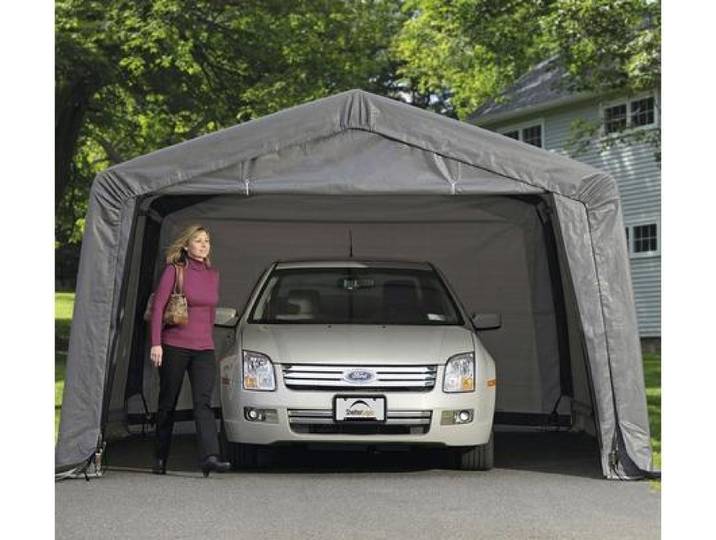 Shelter Logic Foliengarage, Weidezelt \ In-A-Box\ , 370 x 490 cm grau 18,13 m²