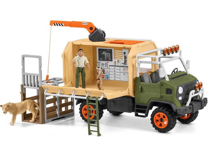 Spielwelt SCHLEICH WILD LIFE, Großer Truck Tierrettung (42475) , bunt, Spielfigurenwelten, Kinder, Kunststoff, Spielwelt, Made in Europe
