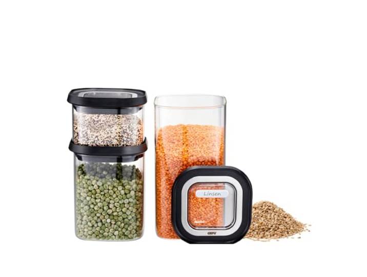 GEFU 3er Set Vorratsdosen PANTRY - Borosilikatglas Vorratsbehälter