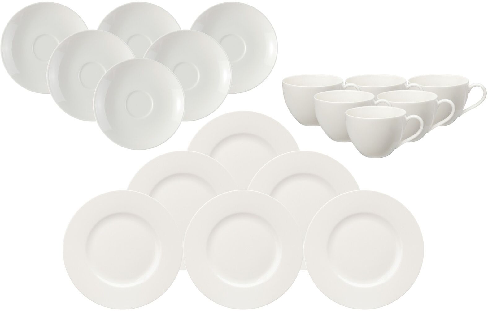 Geschirr-Set "Kaffee Set Basic White 18er Set weiß", weiß, 18 tlg., Porzellan, VIVO VILLEROY & BOCH GROUP, Geschirr-Sets, Geschirr-Set