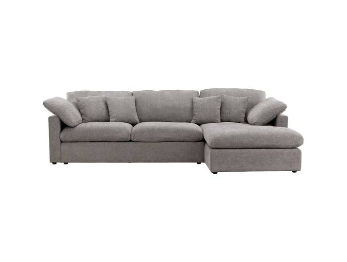 Ecksofa Kust Polyester Dunkelgrau B 297 T 107 cm