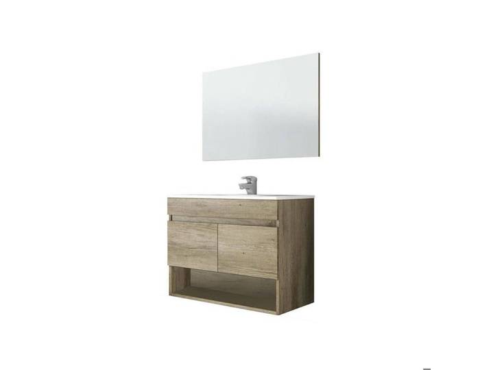 Meuble sous lavabo Dmele - Dmora - Melaminè - Chêne 80x64h45 cm