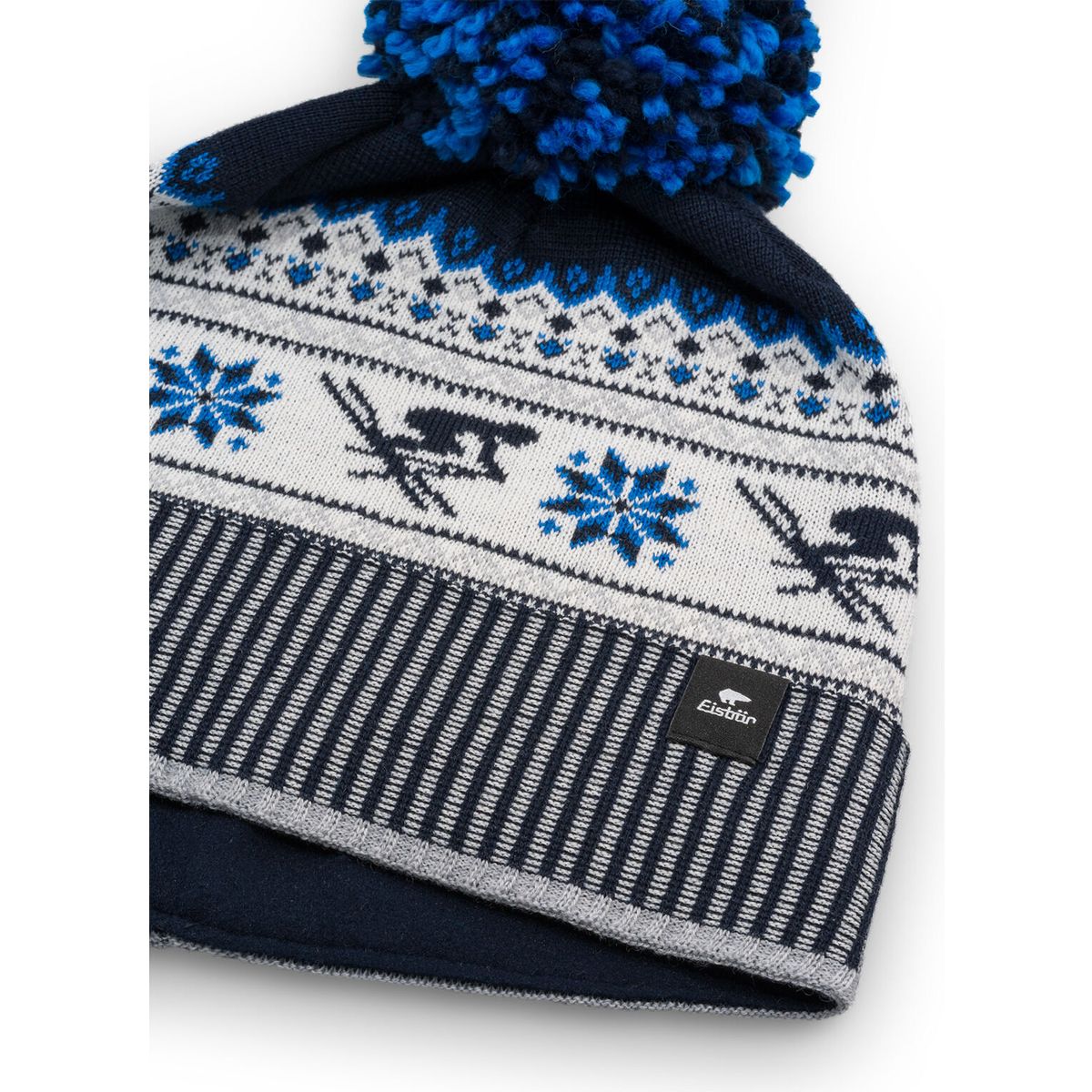 Eisbär Retroski Pompon Mütze nacht-white-hellgrau-hor.blue (024) 31016-024