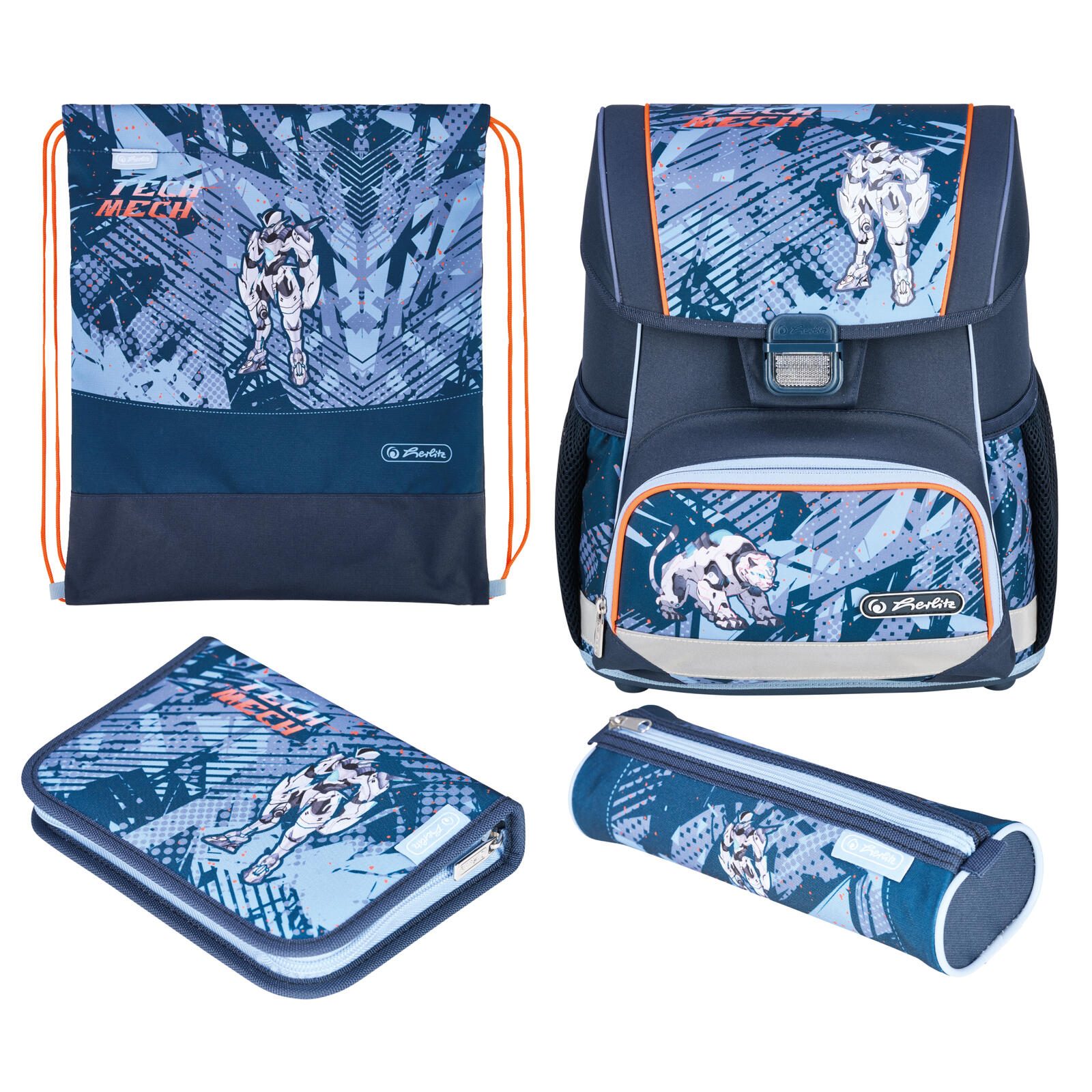 herlitz Schulranzen-Set Loop Plus TechMech grün 17,0 l 400197536
