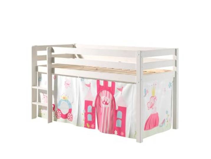 Vipack Bed, Kiefernholz, Weiß, 210 x 105 x 114 cm