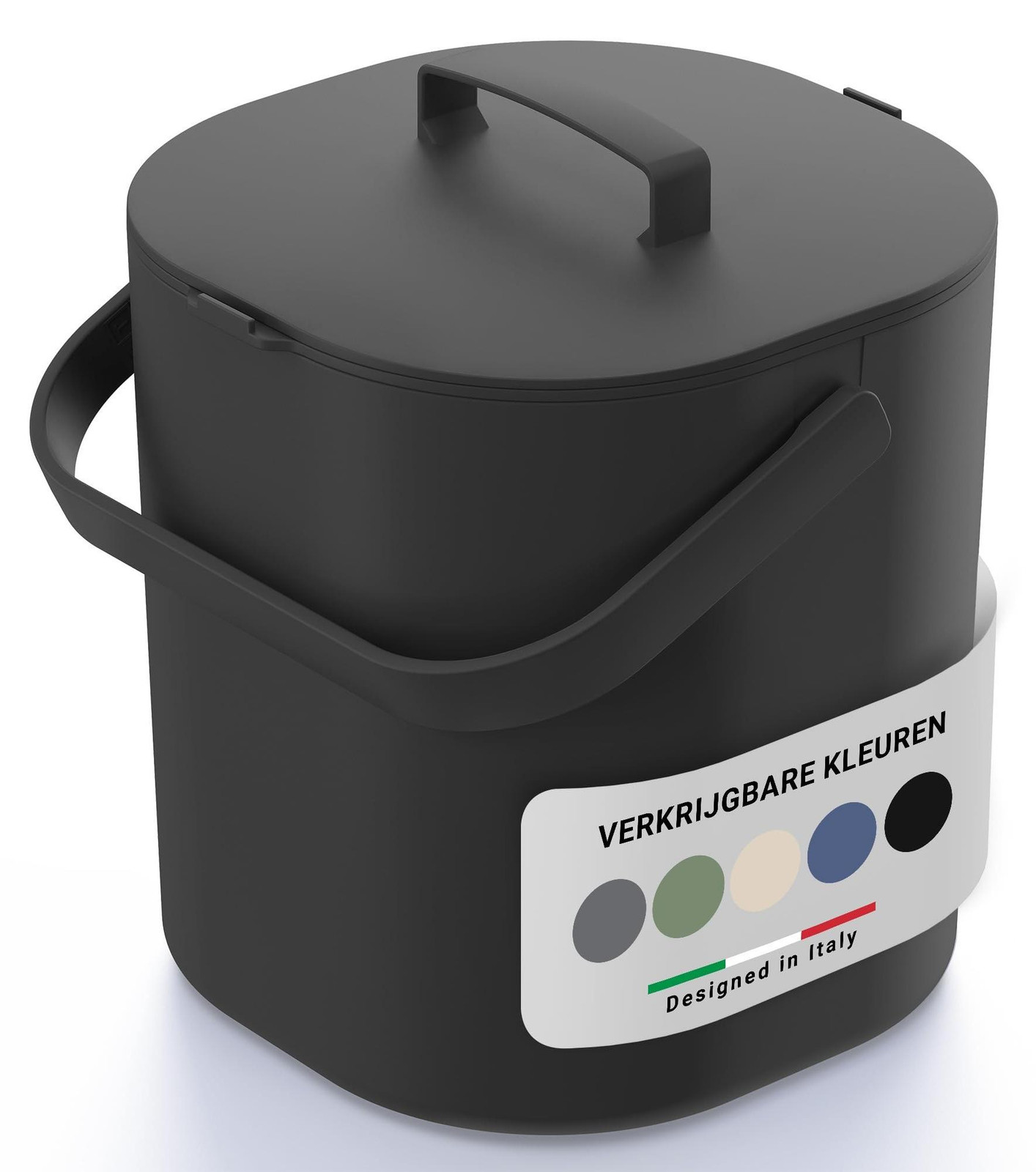 Merkloze compostemmer voor de keuken van 6 liter met hangend deksel