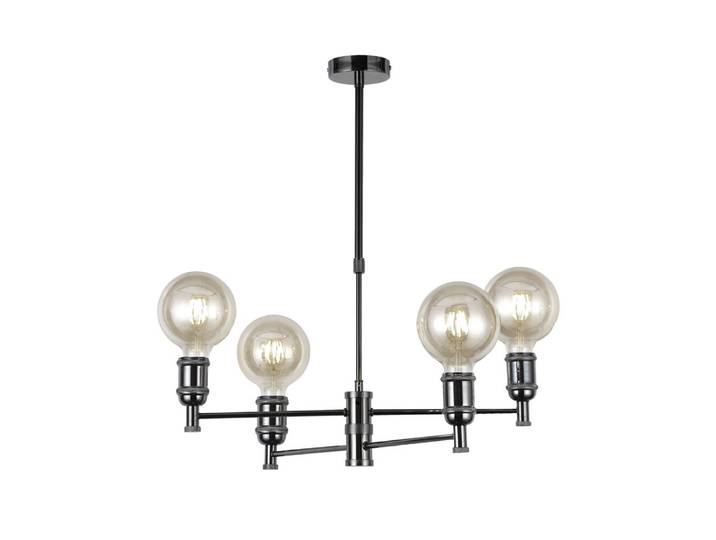 Suspension métal rétro vintage graphite 4 lumières