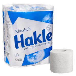 Hakle Toilettenpapier Klassisch weiß, 3-lagig, Tissue, 150 Blatt, 24 Rollen
