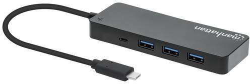 Manhattan 168410 USB-Hub 7 Port USB-A USB 3.0 5 GBit/s Schwarz 168410