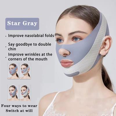 Multisell Products Hub Chin Slimming V Line Shaper Mask Anti Wrinkle Face Lifting Strap For Beauty & Health gray