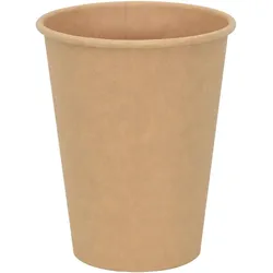 DELUKE® Pappbecher Braun 1000 Stück - 300ml Einwegbecher Getränkebecher Pappe Becher Einweg Kaffeebecher Teebecher Partybecher