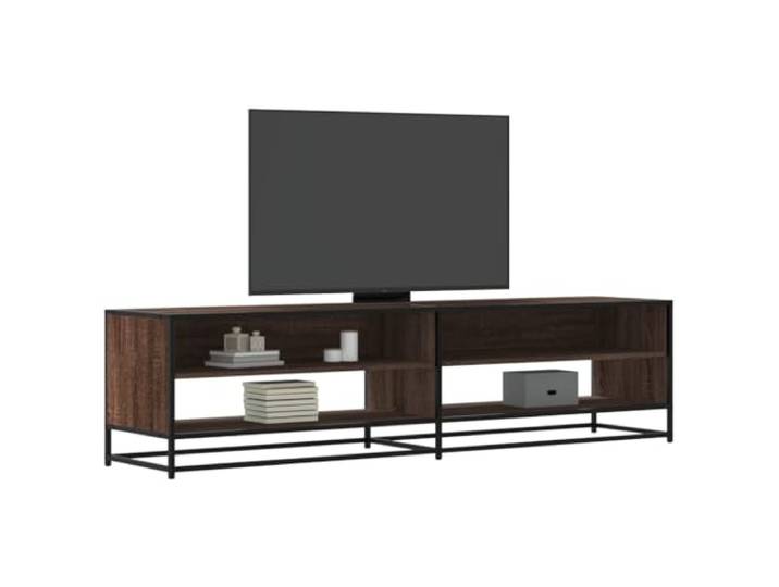 HEFZGDB TV-Schrank Braun Eichen-Optik 180,5x40x46 cm Holzwerkstoff mit Metallgestell, Stauraum für Elektronik und Medien, Stabile Oberplatte, Langlebiges Wohnzimmer Möbelstück