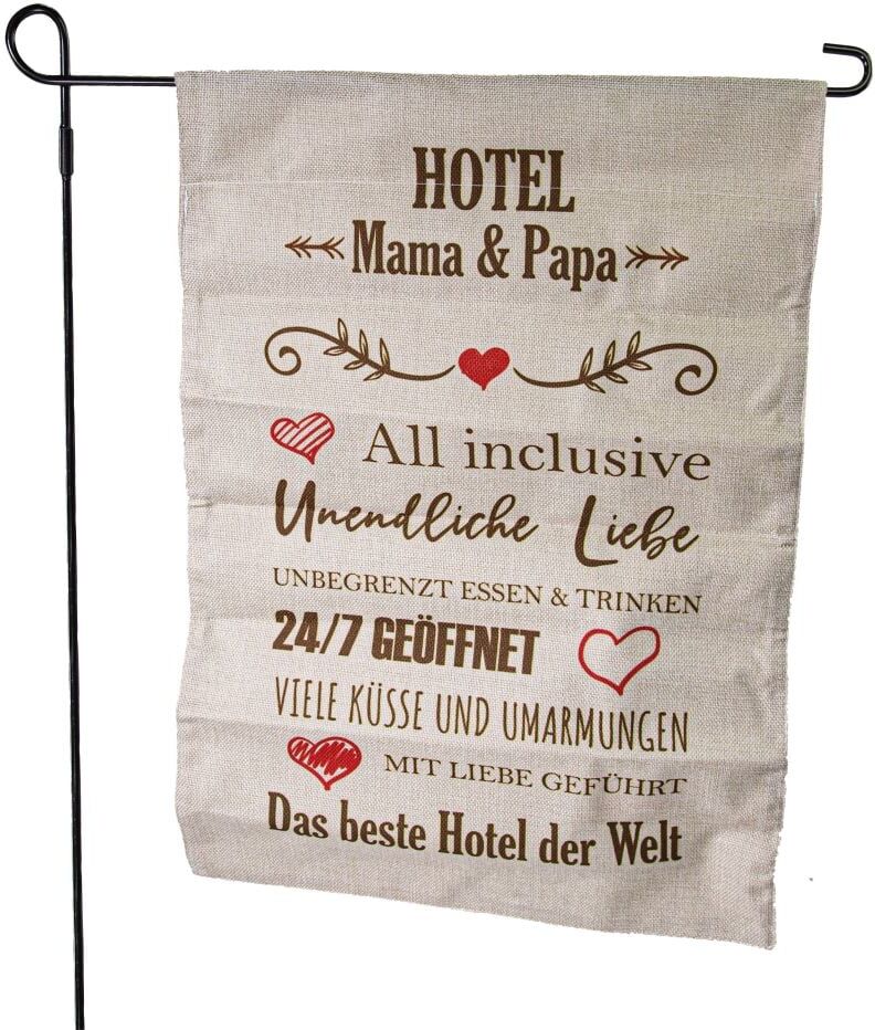 Riffelmacher Gartenfahne mit Stab Hotel 32 x 45/90 cm