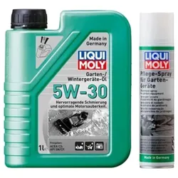 Gartengeräte Pflegeset LIQUI MOLY 1xMotoröl 5W-30 Rasenmäher 1xUniversalreiniger