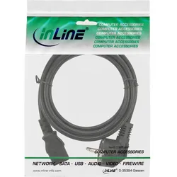 INLINE Netzkabel, Schutzkontakt gewinkelt/C13 St, 5m, Kaltgerätestecker