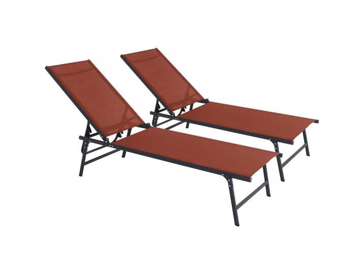 Habitat Garten Sonnenliege sublima Terrakotta, Rot, Metall, 54x104x180 cm, Gartenmöbel, Gartenliegen