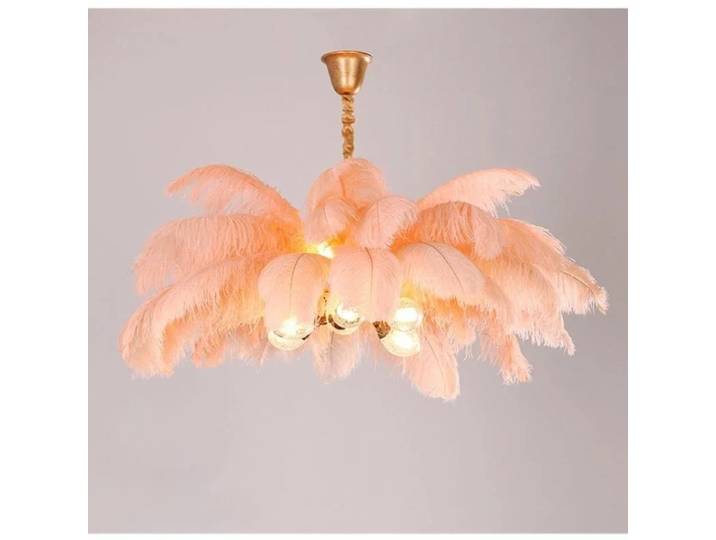 Nordique créatif plume lustre Restaurant salon chambre hôtel pendentif LED lampe romantique princesse décor à la maison éclairage