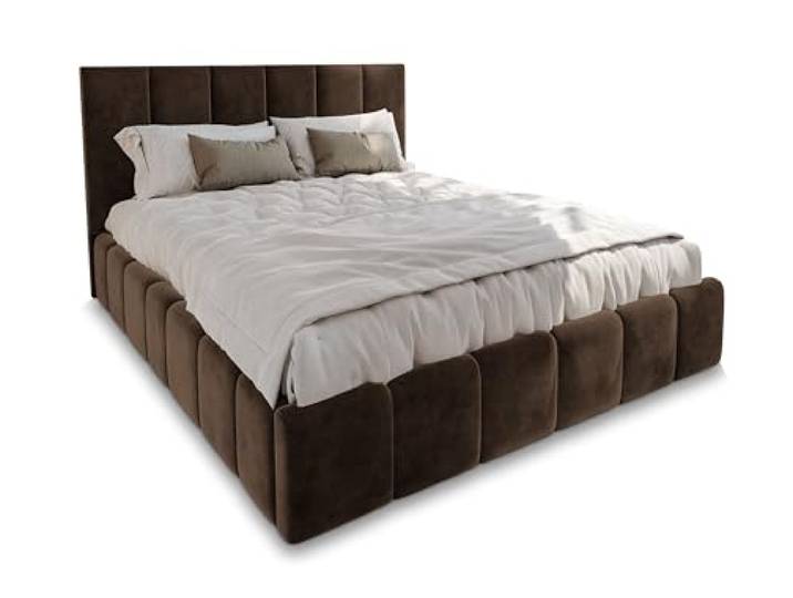 Masseno Polsterbett TARANTO 180x200 cm, Doppelbett, Bettkasten, Stauraum, Lattenrost Und Kopfteil - Braun, Monolith 29