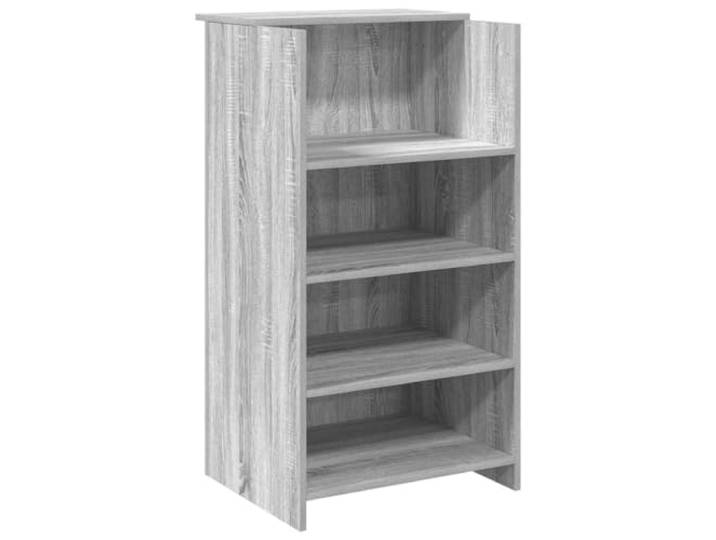 HMDNGOUT Empfangstheke Grau Sonoma 55x50x103,5 cm Holzwerkstoff Integriertes Regal, Robust Gegen Feuchtigkeit, Vielseitig Für Büro, Hotel, Klinik
