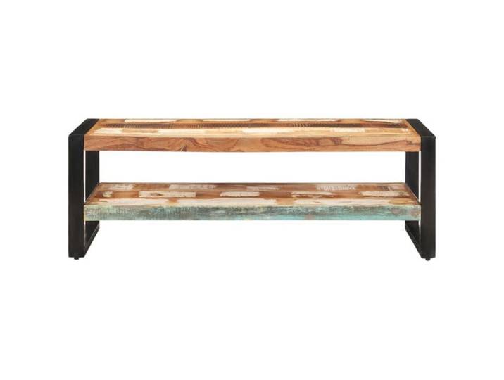 Table basse en bois de récupération - GKO - 120x60x40 cm - Bois massif - Finition couleur mélangée - Cadre en fer