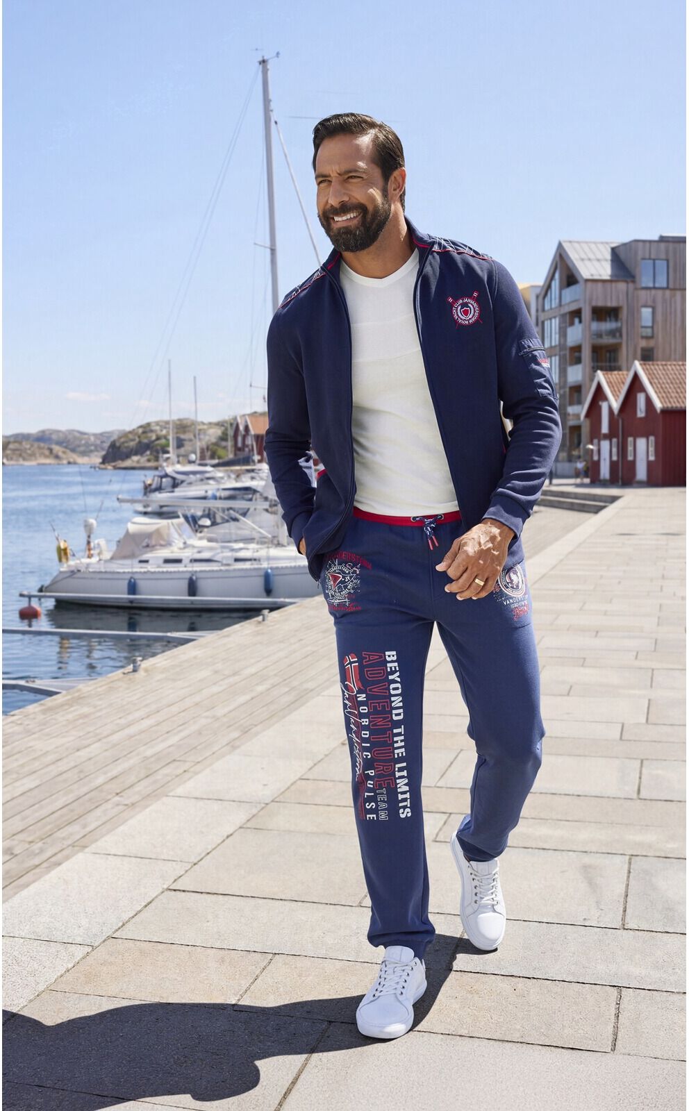Jogginghose JAN VANDERSTORM "Jogginghose SVENNING", Herren, Gr. L, blau (dunkelblau), Hosen Jogginghose