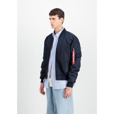 Bomberjacke ALPHA INDUSTRIES "MA-1 VF 59 Slim", Herren, Gr. S, blau (rep.blau), Obermaterial: 100% Nylon. Futter: 100% Nylon. Füllung: 100% Polyester, Jacken Bomberjacke