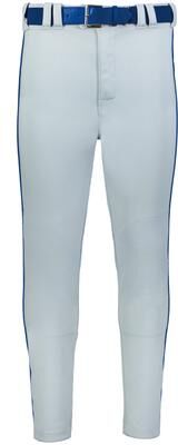 Russell Athletic R62LGM BASELINE TAPERED LEG PIPED BASEBALL PANT in Baseball Gray/Royal size XL   Polyester