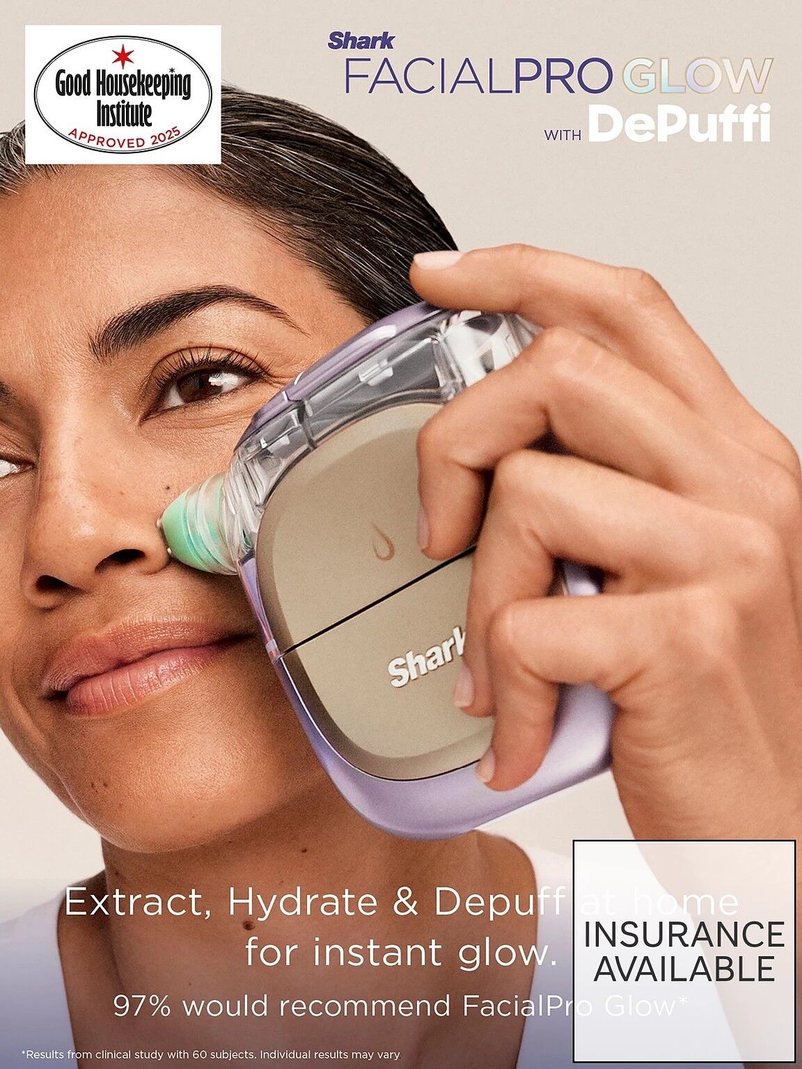 Shark FacialPro Glow + DePuffi At Home Facial - Spa Purple