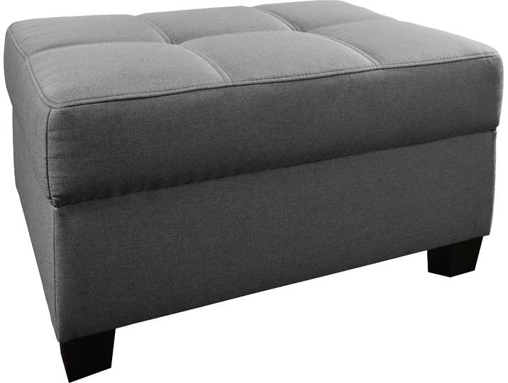 Polsterhocker, Dunkelgrau, 84x47x59 cm, Struktur Fein & Luxus-Microfaser, Klassisch, Domo-Collection