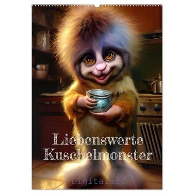 Liebenswerte Kuschelmonster - Digitalart (Wandkalender 2026 DIN A2 hoch), CALVENDO Monatskalender