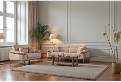 Furnia Sane 2 Pieces Living Room Sets 1 Sofa 1 Loveseat