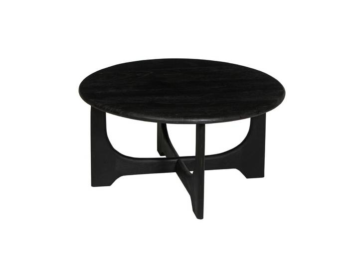 Table basse en acacia massif vernis teinté noir