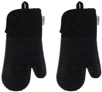 Cat Cora Oven Mitt, Black, Set of 2