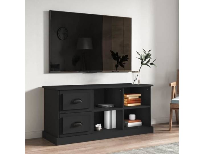 Meuble TV noir 102x35 5x47 5 cm bois d'ingénierie 816177