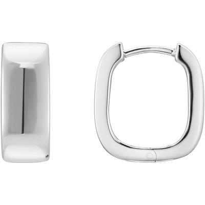 Paar Creolen THOMAS SABO "Schmuck Silber 925 Ohrringe mit eckiger Form", silber (silberfarben), Ohrringe, Damen, Silber 925 (recycelt)