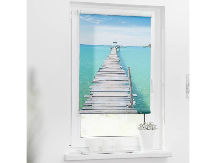 Klemmfix Rollo El Mar 70 x 150cm Blau
