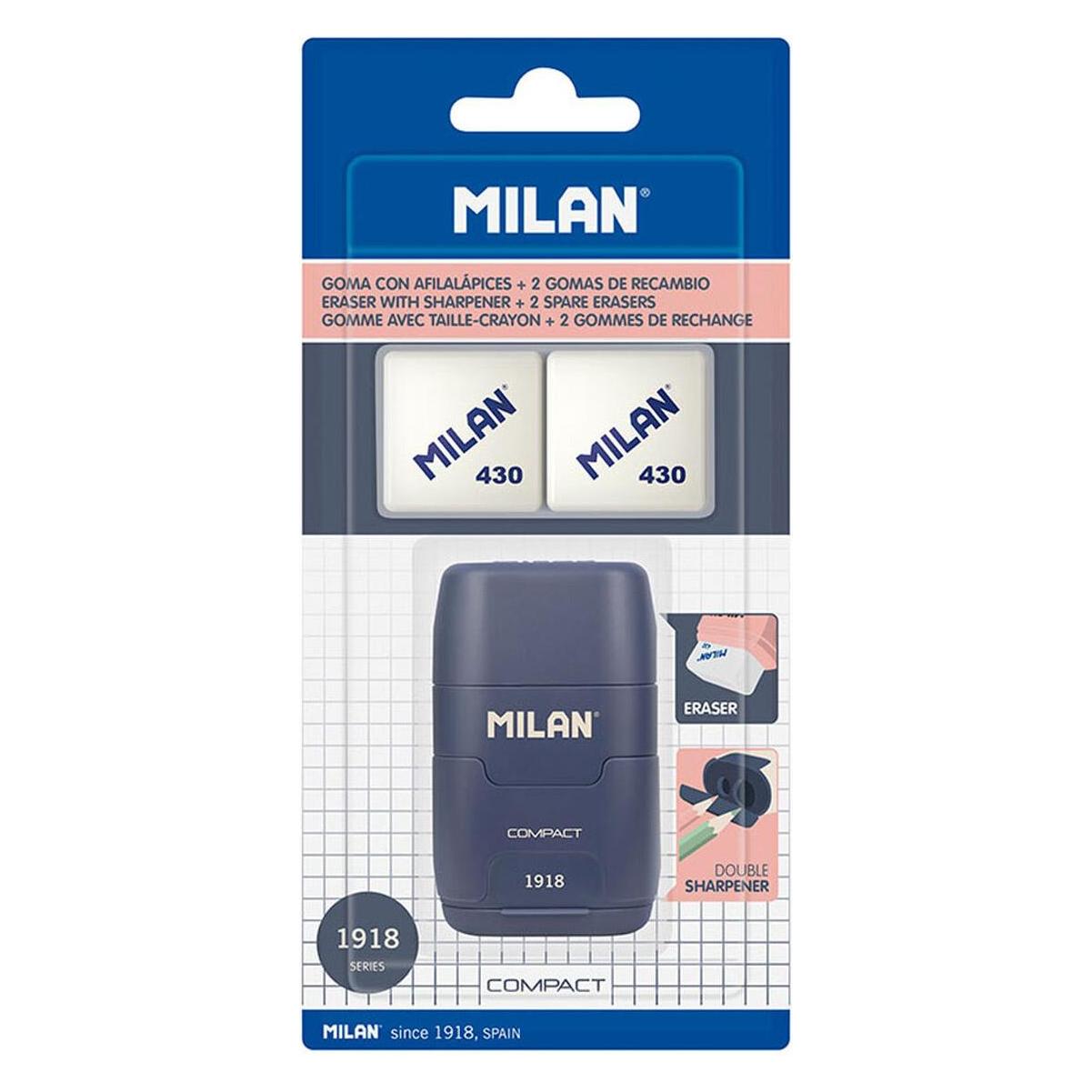 Milan Set aus Radiergummi und Bleistiftspitzer Afilaborra Compact Serie 1918 Double Blau (42833376)